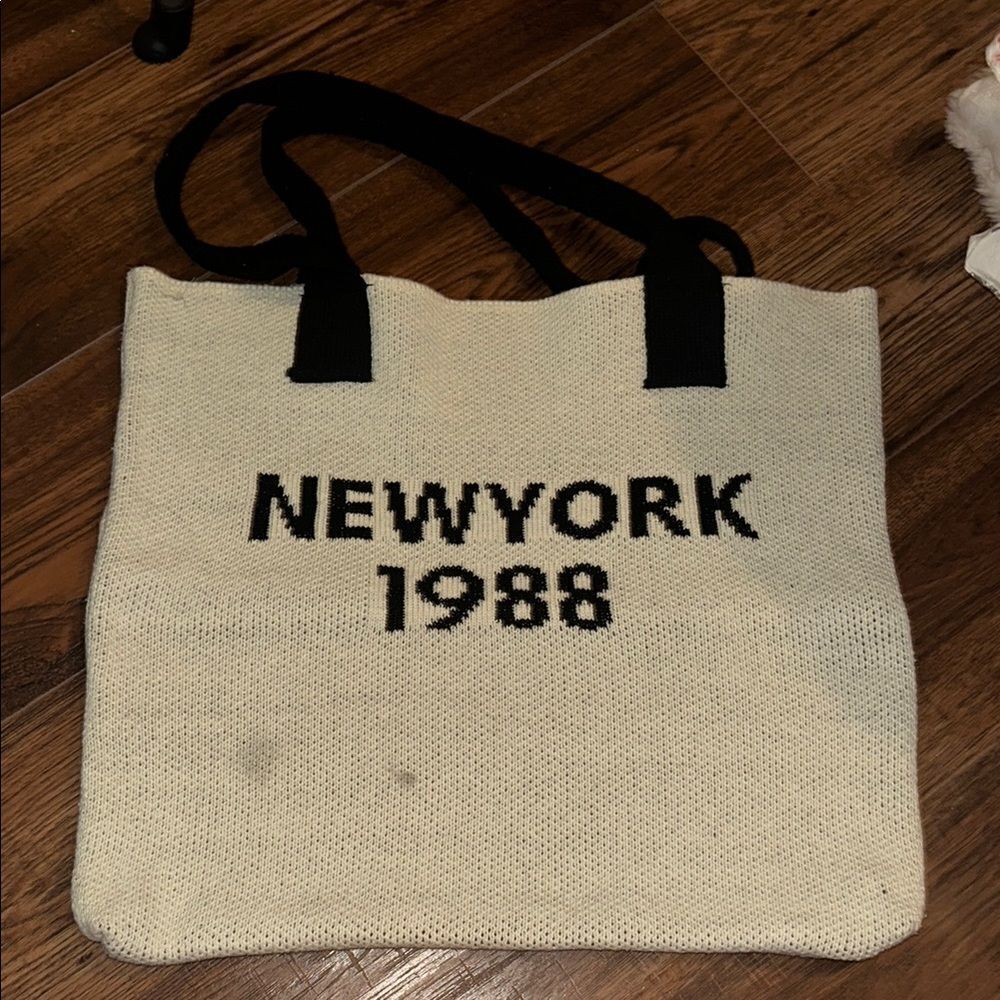New York 1988 Beige Tote Bag